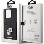 Carcasa Karl Lagerfeld Saffiano Cardslot Karl & Choupette Metal Pin compatibila cu iPhone 15 Pro, Negru 9 - lerato.ro