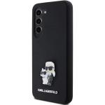Carcasa Karl Lagerfeld Silicone Karl & Choupette Metal Pin compatibila cu Samsung Galaxy S23, Negru 3 - lerato.ro