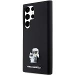 Carcasa Karl Lagerfeld Silicone Karl & Choupette Metal Pin compatibila cu Samsung Galaxy S24 Ultra, Negru 11 - lerato.ro