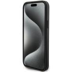 Carcasa Karl Lagerfeld Saffiano Cardslot Karl & Choupette Metal Pin compatibila cu iPhone 15, Negru 6 - lerato.ro