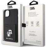 Carcasa Karl Lagerfeld Saffiano Cardslot Karl & Choupette Metal Pin compatibila cu iPhone 15, Negru 9 - lerato.ro