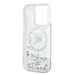 Carcasa Karl Lagerfeld Liquid Glitter Karl Head, Ring MagSafe, compatibila cu iPhone 15 Pro, Transparent 16 - lerato.ro