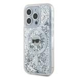 Carcasa Karl Lagerfeld Liquid Glitter Karl Head, Ring MagSafe, compatibila cu iPhone 15 Pro, Transparent 11 - lerato.ro