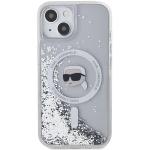 Carcasa Karl Lagerfeld Liquid Glitter Karl Head, Ring MagSafe, compatibila cu iPhone 13 / 14 / 15, Transparent 4 - lerato.ro