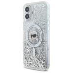 Carcasa Karl Lagerfeld Liquid Glitter Karl Head, Ring MagSafe, compatibila cu iPhone 16, Transparent 3 - lerato.ro