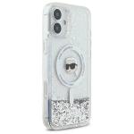Carcasa Karl Lagerfeld Liquid Glitter Karl Head, Ring MagSafe, compatibila cu iPhone 16, Transparent 5 - lerato.ro