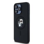 Carcasa Karl Lagerfeld Silicone Karl & Choupette, Ring MagSafe, compatibila cu iPhone 15 Pro Max, Negru 3 - lerato.ro