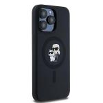 Carcasa Karl Lagerfeld Silicone Karl & Choupette, Ring MagSafe, compatibila cu iPhone 15 Pro Max, Negru 13 - lerato.ro