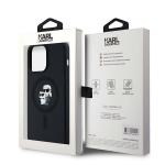 Carcasa Karl Lagerfeld Silicone Karl & Choupette, Ring MagSafe, compatibila cu iPhone 15 Pro Max, Negru 9 - lerato.ro