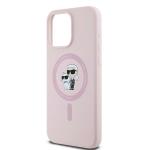 Carcasa Karl Lagerfeld Silicone Karl & Choupette, Ring MagSafe, compatibila cu iPhone 15 Pro Max, Roz 15 - lerato.ro