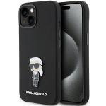 Carcasa Karl Lagerfeld Silicone Ikonik Metal Pin compatibila cu iPhone 15, Negru 4 - lerato.ro