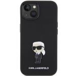 Carcasa Karl Lagerfeld Silicone Ikonik Metal Pin compatibila cu iPhone 15, Negru 2 - lerato.ro