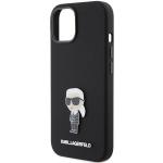 Carcasa Karl Lagerfeld Silicone Ikonik Metal Pin compatibila cu iPhone 15, Negru 7 - lerato.ro