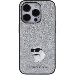 Carcasa Karl Lagerfeld Glitter Choupette Logo Metal Pin Case compatibila cu iPhone 15 Pro Max, Argintiu 12 - lerato.ro