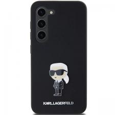Carcasa Lagerfeld Silicone Ikonik Metal Pin compatibila cu Samsung Galaxy S24, Negru