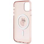 Carcasa Karl Lagerfeld IML Choupette, Ring MagSafe compatibila cu iPhone 11 / XR, Roz 8 - lerato.ro