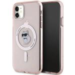 Carcasa Karl Lagerfeld IML Choupette, Ring MagSafe compatibila cu iPhone 11 / XR, Roz 10 - lerato.ro