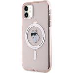 Carcasa Karl Lagerfeld IML Choupette, Ring MagSafe compatibila cu iPhone 11 / XR, Roz 11 - lerato.ro
