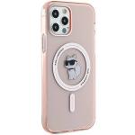 Carcasa Karl Lagerfeld IML Choupette, Ring MagSafe compatibila cu iPhone 12 / 12 Pro, Roz 4 - lerato.ro