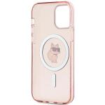 Carcasa Karl Lagerfeld IML Choupette, Ring MagSafe compatibila cu iPhone 12 / 12 Pro, Roz 7 - lerato.ro