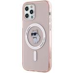 Carcasa Karl Lagerfeld IML Choupette, Ring MagSafe compatibila cu iPhone 12 / 12 Pro, Roz 9 - lerato.ro