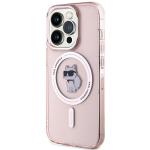 Carcasa Karl Lagerfeld IML Choupette, Ring MagSafe compatibila cu iPhone 15 Pro Max, Roz 3 - lerato.ro