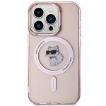 Carcasa Karl Lagerfeld IML Choupette, Ring MagSafe compatibila cu iPhone 15 Pro Max, Roz 12 - lerato.ro