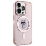 Carcasa Karl Lagerfeld IML Choupette, Ring MagSafe compatibila cu iPhone 15 Pro Max, Roz 13 - lerato.ro