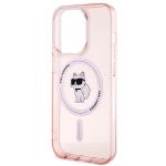Carcasa Karl Lagerfeld IML Choupette, Ring MagSafe compatibila cu iPhone 15 Pro Max, Roz 15 - lerato.ro