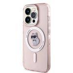 Carcasa Karl Lagerfeld IML Choupette, Ring MagSafe compatibila cu iPhone 14 Pro, Roz 3 - lerato.ro