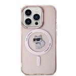 Carcasa Karl Lagerfeld IML Choupette, Ring MagSafe compatibila cu iPhone 14 Pro, Roz 2 - lerato.ro