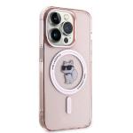 Carcasa Karl Lagerfeld IML Choupette, Ring MagSafe compatibila cu iPhone 14 Pro, Roz 5 - lerato.ro