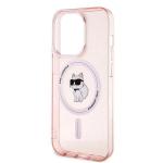 Carcasa Karl Lagerfeld IML Choupette, Ring MagSafe compatibila cu iPhone 14 Pro, Roz 7 - lerato.ro