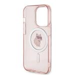 Carcasa Karl Lagerfeld IML Choupette, Ring MagSafe compatibila cu iPhone 14 Pro, Roz 8 - lerato.ro