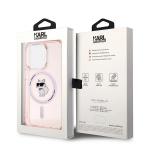 Carcasa Karl Lagerfeld IML Choupette, Ring MagSafe compatibila cu iPhone 14 Pro, Roz 9 - lerato.ro