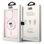 Carcasa Karl Lagerfeld IML Choupette, Ring MagSafe compatibila cu iPhone 15 Pro, Roz 17 - lerato.ro