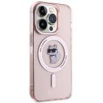 Carcasa Karl Lagerfeld IML Choupette, Ring MagSafe compatibila cu iPhone 15 Pro, Roz 5 - lerato.ro