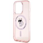 Carcasa Karl Lagerfeld IML Choupette, Ring MagSafe compatibila cu iPhone 15 Pro, Roz 7 - lerato.ro