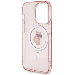 Carcasa Karl Lagerfeld IML Choupette, Ring MagSafe compatibila cu iPhone 15 Pro, Roz 8 - lerato.ro