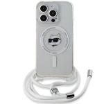Carcasa Karl Lagerfeld IML Choupette Head & Cord, Ring MagSafe compatibila cu iPhone 15 Pro Max, Transparent 2 - lerato.ro