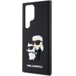 Carcasa Karl Lagerfeld 3D Rubber Karl & Choupette compatibila cu Samsung Galaxy S24 Ultra, Negru 15 - lerato.ro