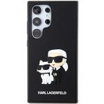 Carcasa Karl Lagerfeld 3D Rubber Karl & Choupette compatibila cu Samsung Galaxy S24 Ultra, Negru 2 - lerato.ro