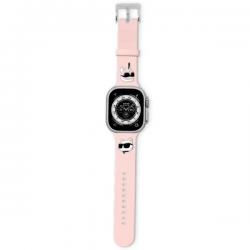 Curea Karl Lagerfeld Rubber Karl & Choupette Head 3D, compatibila cu Apple Watch 42/44/45/49mm, Roz