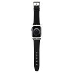 Curea Karl Lagerfeld Saffiano Monogram compatibila cu Apple Watch 42 /44 /45 / 49mm, Negru 3 - lerato.ro