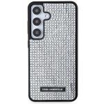 Carcasa Karl Lagerfeld Rhinestone Metal Logo compatibila cu Samsung Galaxy S24, Argintiu 2 - lerato.ro