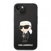 Carcasa Karl Lagerfeld Silicone Ikonik compatibila cu iPhone 14 Plus, Negru