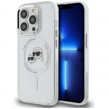 Carcasa Karl Lagerfeld IML Karl & Choupette, Ring MagSafe, compatibila cu iPhone 14 Pro, Alb