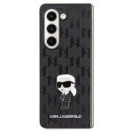 Carcasa piele Karl Lagerfeld Saffiano Monogram Ikonik Pin compatibila cu Samsung Galaxy Z Fold 5, Negru 2 - lerato.ro