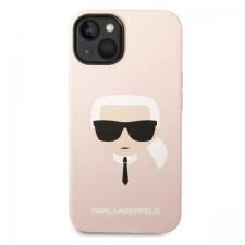 Carcasa Karl Lagerfeld Silicone Karl Head Case compatibila cu iPhone 13 / 14 / 15, Roz