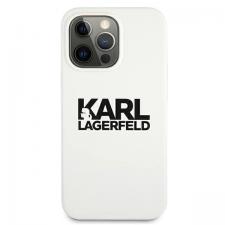 Huse si carcase iPhone 14 Pro Max, Carcasa Karl Lagerfeld Silicone Stack Logo compatibila cu iPhone 13 Pro / 13, Alb, lerato.ro